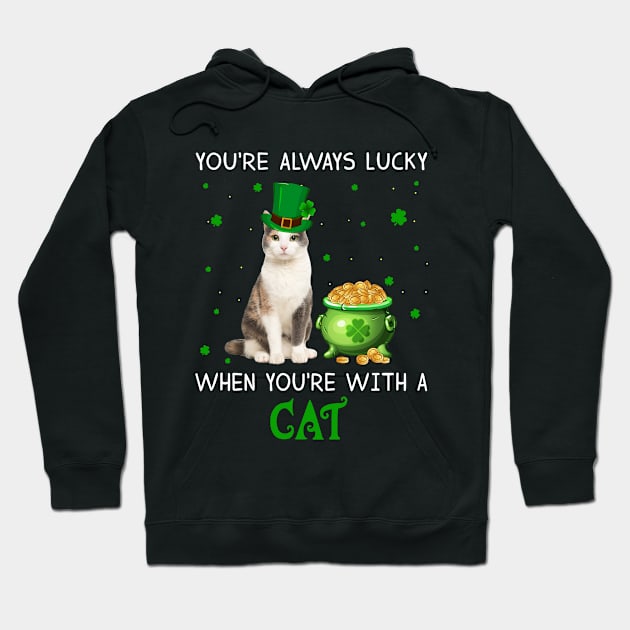 Always Lucky When You_re With A Cat T-shirt Hoodie by Elsie